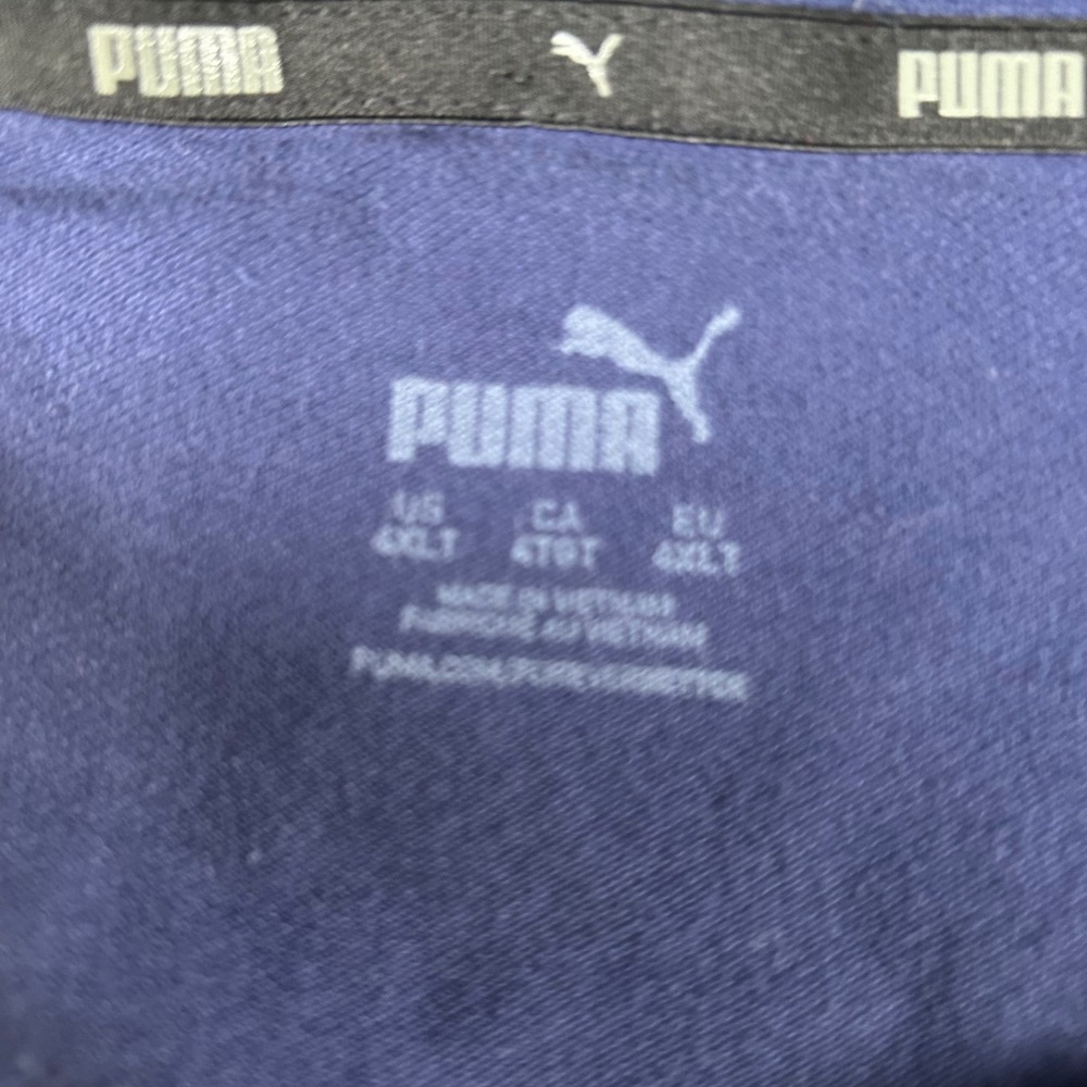 Puma Mens Navy Blue Short Sleeve Polo Shirt Big & Tall 4XLT Embroidered Logo - Picture 2 of 5